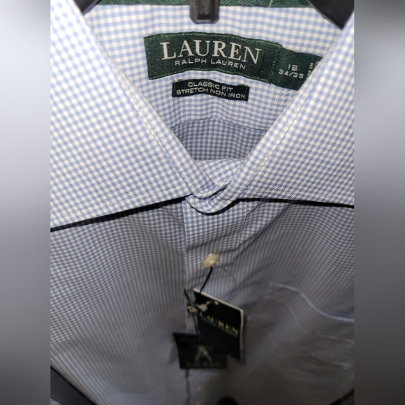 NWT's Ralph Lauren Ultra Flex Classic Fit Non Iron, Mens Sz 16 34/35 - Picture 2 of 3